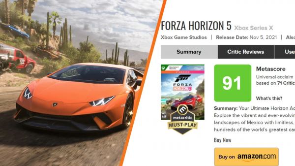 Эксклюзив Xbox на первом месте: Forza Horizon 5 стала самой высокооцененной новой игрой 2021 года на Metacritic