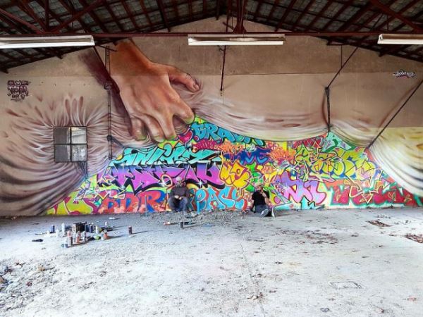 Трёхмерные граффити французского уличного художника Braga Last One (23 фото)